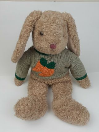 Vtg Retired Ty Curly Plush Tan Rabbit Classic Bunny 18” Large Beanie 1991