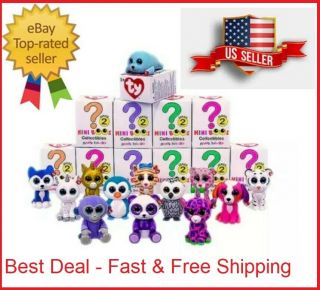 Set Of 5 Ty Beanie Boos Mini Boo (series 2) Collectible Figurines Blind Boxes
