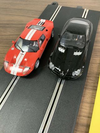 1:32 Scalextric Red 2004 Ford Gt Gt40 Mercedes Slr Hornsby Pair