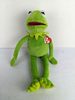 Ty Disney Kermit The Frog Muppets Beanie Buddies 16 " Plush W/tags