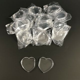 25 Ty Beanie Baby Locket Heart Shaped Hard Plastic Acrylic Tag Protector