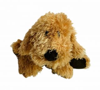 Tysilk Calhoun Puppy Dog Tan Brown Shaggy Plush Stuffed Animal Black Paws 13”