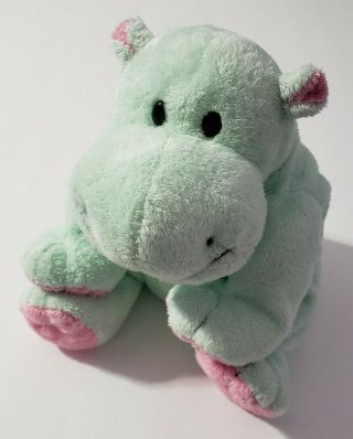 Ty Pluffies Tubby The Hippo 8 " Plush Stuffed Animal Green & Pink No Tags
