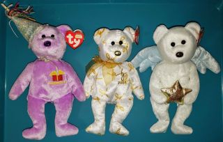 3 Ty Beanie Baby - Star,  February & 2004 Signature Bear