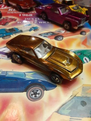 Vintage Redline Hot Wheels Custom Corvette Gold Htf