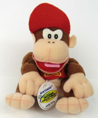 Bd&a Nintendo Collectibles Diddy Kong 6 " Plush Beanbag 1997 With Tags