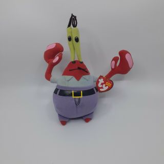 Ty Beanie Babies Mr Krabs Crab Spongebob Squarepants Plush Stuffed Sponge Bob 8 "