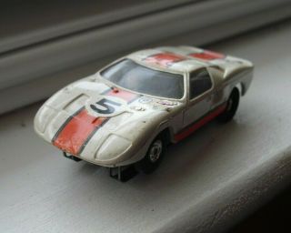 Vintage 1960s Ho Scale Aurora Tjet White 5 Race Car Slot Car