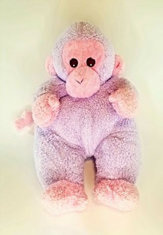 Ty Baby Monkeybaby Purple Pink Monkey Rattle Plush 12 " Soft Stuffed Animal Toy