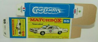 Matchbox Superfast No 55 Mercury Police Car " F " Box Unfolded
