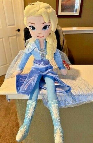 Ty Disney Frozen 2,  Set Of Both Elsa And Anna Dolls -