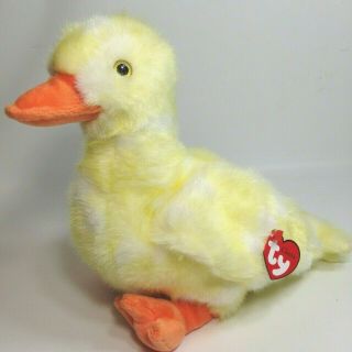 Ty Classic Quackie Yellow & White Duck 2000 Beanie Babies Duckling 12 " Tag