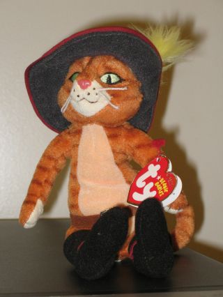 Ty Beanie Baby Puss In Boots The Cat (shrek Dvd Exclusive) (8.  5 Inch) Mwmt