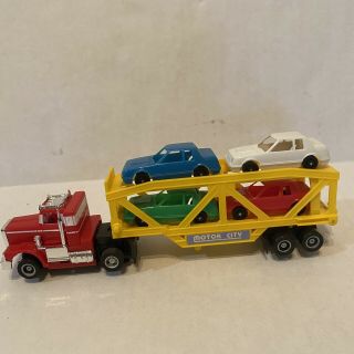Tyco US - 1 Trucking Red SEMI & TRAILER Truck With Cars HO Slot 3