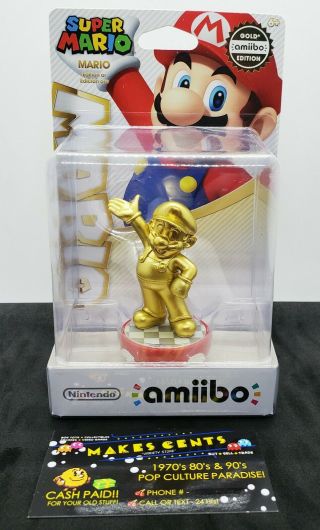 Nintendo Mario Gold Amiibo Edition Mario Bros.  Figure Us Version Rare