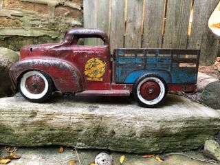 Vintage Pressed Steel Toy Pickup Truck / Antique Marx Pickup Truck