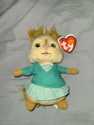 Ty Beanie Baby Eleanor Chipette From Alvin And The Chipmunks 2012 Nwt