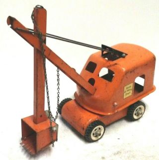 Vintage 1950s Tonka Steam Shovel Boom Crane Pressed Steel Construction Toy