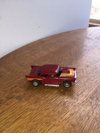 Vintage Tyco 57 Chevy Ho Slot Car Runner Chevrolet Maroon Orange Yellow & Scoop
