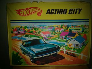 Vintage Hot Wheels Action City Play Set Carrying Case 1968 Mattel No.  5158 Usa