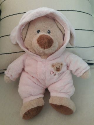 Ty Pluffies Pink Pj Bear Lovey Plush Stuffed Love To Baby Toy 2005 12 " Sewn Eyes
