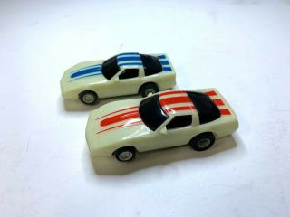 Vintage Tyco Slot Cars Two " Glow In The Dark " Corvettes