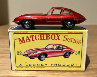 Matchbox Lesney E Type Jaguar No.  32 Box