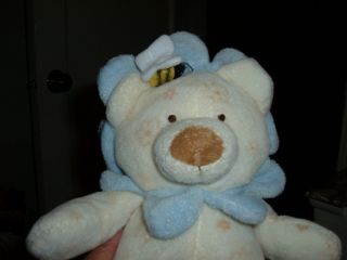 Ty Pluffies Bear Blue Petals Bee Baby Blooms 2004 Lovey Soft Cream 11 