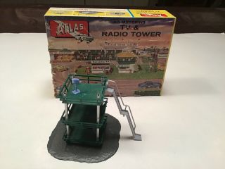 Vintage Atlas Tv & Radio Tower Stand Slot Car Race Building Set Aurora