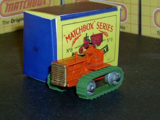 Matchbox Moko Lesney Caterpillar Tractor 8 A1 Org Mr F - C Sc6 Ex/nm Crafted Box