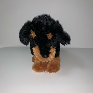Ty Beanie Babies Large Black And Brown Dog With Red Collar