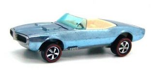 1968 Hot Wheels Redline Custom Firebird Ice Blue Light Blue White Interior Wow