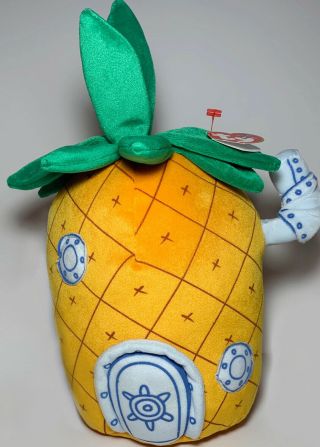 Ty Spongebob Squarepants Pineapple Home House Beanie Buddy Plush 12” With Tag