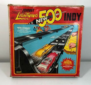 Vintage Topper Johnny Lightning Indy 500 Race Track Set Complete W/3 Cars 1970