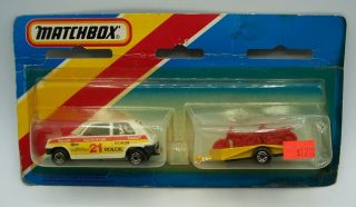 “matchbox” Superfast Two Pack Tp - 106 Renault 5tl W/ Motorcycle Trailer Moc