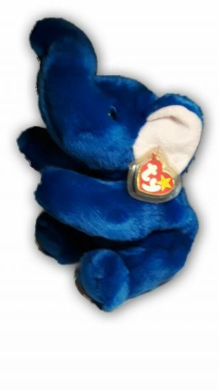 Royal Blue Peanut Beanie Buddy 1998 Rare The Elephant 17 Inch