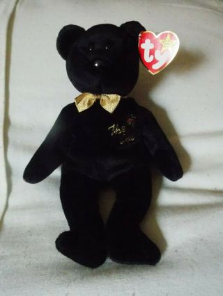Ty The End Bear Beanie Baby Black Bear With Ty Tag Retired Y2k Bear