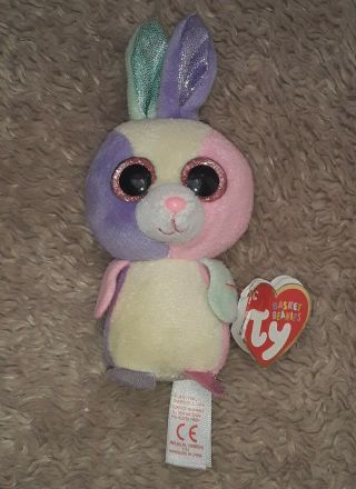 Ty Beanie Boo 2015 Bloom Easter Bunny Basket Beanies Rabbit Glitter Eyes
