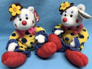 Ty Beanie Babies Juggles Bear 9” Plush Stuffed Animal Toy Set Of 2