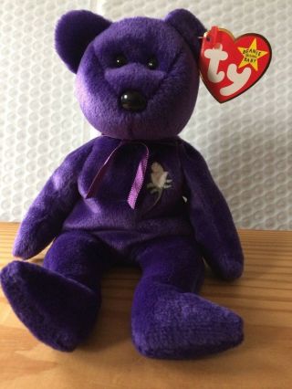 Ty Beanie Baby Babies Princess Diana The Bear (1997 Release) Mwmt Rare & Retired
