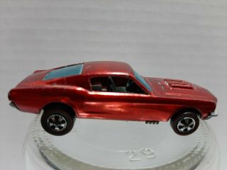 Hot Wheel Redline Custom Mustang - 1968 - Red / Brown Interior - Hong Kong - Paint