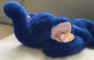 Ty 17” Beanie Buddy Peanut The Royal Blue Elephant 1998 Rare Retired Tag F3