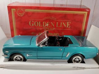 Mira Solido 1965 Ford Mustang Convertible 1:18 Scale Diecast Model Car Turquoise