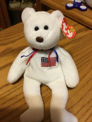 Libearty The Bear Rare Ty Beanie Baby With Tag Errors And Rarities