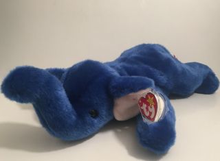 ✨ Rare Retired Ty Beanie Buddy Peanut The Royal Blue Elephant 17 " Collectible 98