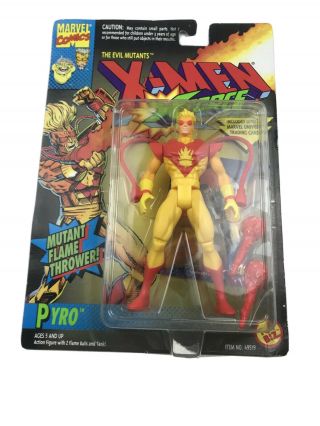 Vintage 1994 X - Men Pyro Action Figure X - Force Marvel Comics Xmen Toy Weapon