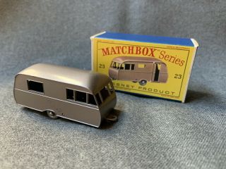 Vintage Matchbox Lesney No.  23c Bluebird Dauphine Caravan Trailer Box