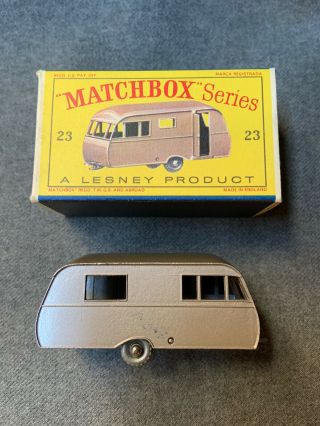 Vintage Matchbox Lesney No.  23c Bluebird Dauphine Caravan Trailer Box 2