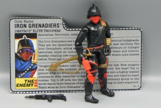 Vintage 1988 Hasbro Gi Joe Iron Grenadiers Action Figure Complete W/ Filecard