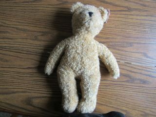 Ty First 1st Generation Curly Bear,  17 ",  1990,  Bent Tag